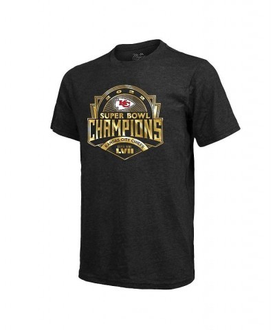 Men's Threads Black Kansas City Chiefs Super Bowl LVII Champions Luxe Foil Tri-Blend T-shirt $26.10 T-Shirts