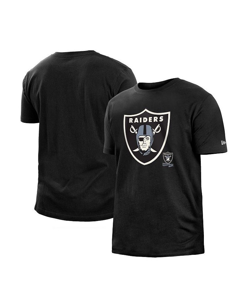 Men's Black Las Vegas Raiders 2022 Sideline Ink Dye T-shirt $21.08 T-Shirts