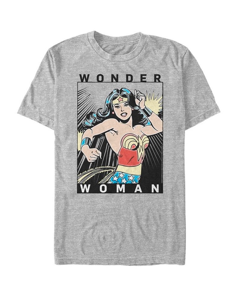 Men's Wonder Woman Formidable Woman Short Sleeve T-shirt Gray $16.45 T-Shirts