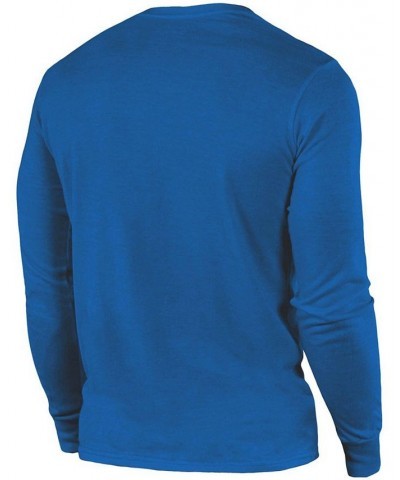 Detroit Lions Lockup Tri-Blend Long Sleeve T-shirt - Blue $33.59 T-Shirts