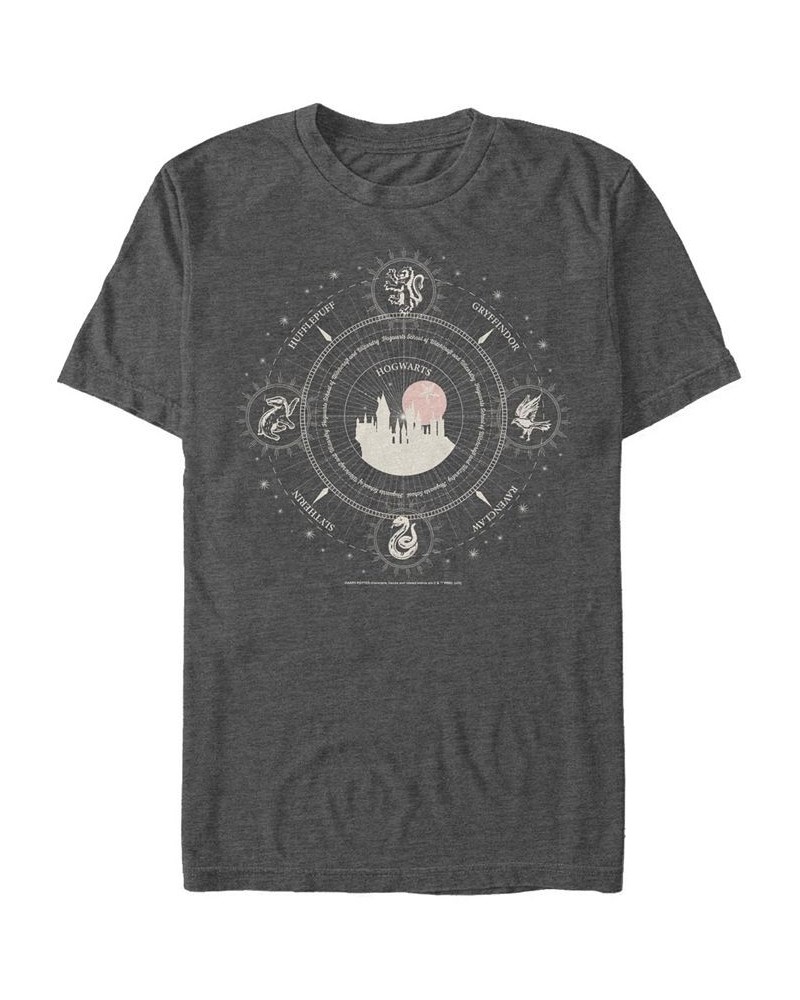 Men's Celestial Houses Short Sleeve Crew T-shirt Gray $16.80 T-Shirts