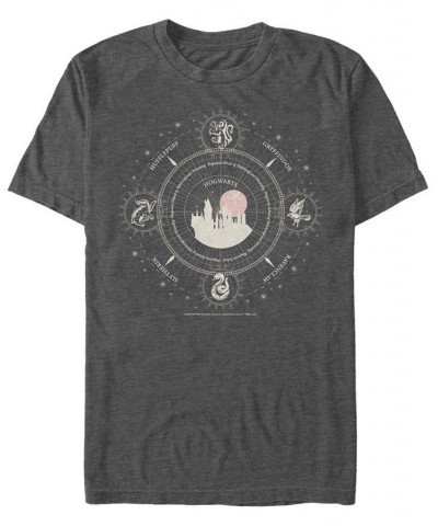 Men's Celestial Houses Short Sleeve Crew T-shirt Gray $16.80 T-Shirts