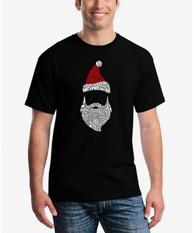 Men's Santa Claus Word Art T-shirt Black $15.05 T-Shirts