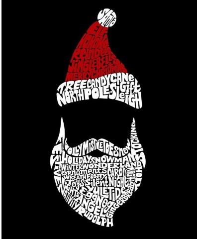 Men's Santa Claus Word Art T-shirt Black $15.05 T-Shirts