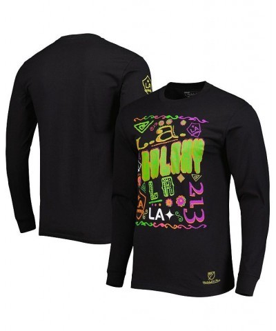 Men's Black LA Galaxy Papel Picado Long Sleeve T-shirt $35.39 T-Shirts