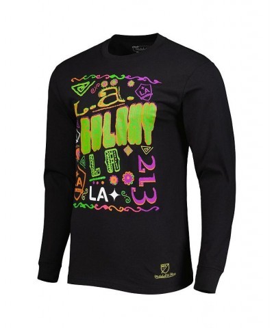 Men's Black LA Galaxy Papel Picado Long Sleeve T-shirt $35.39 T-Shirts