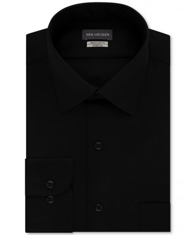 Men's Classic/Regular Fit Stretch Wrinkle Free Sateen Dress Shirt Black $20.65 Dress Shirts