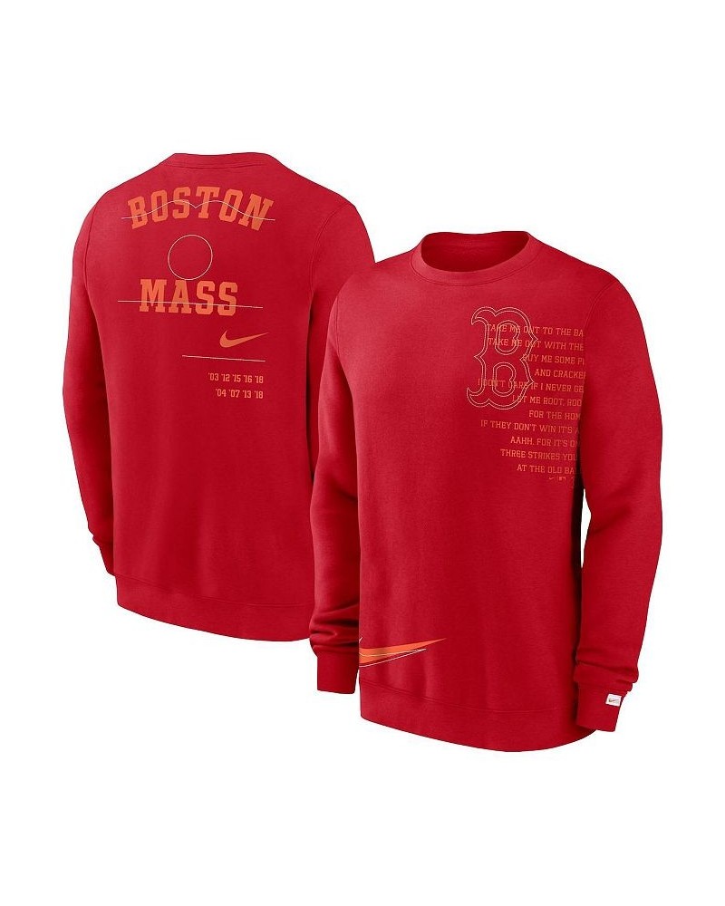 Men's Red Boston Red Sox Statement Ball Game Fleece Pullover Sweatshirt $41.00 Sweatshirt