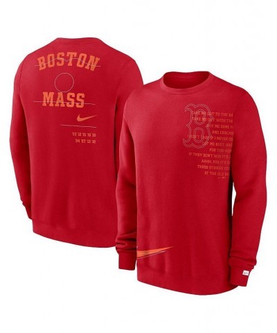 Men's Red Boston Red Sox Statement Ball Game Fleece Pullover Sweatshirt $41.00 Sweatshirt