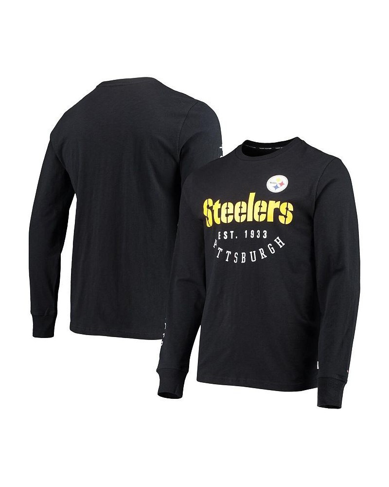 Men's Black Pittsburgh Steelers Peter Long Sleeve T-shirt $26.68 T-Shirts