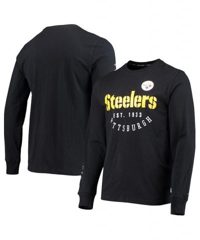 Men's Black Pittsburgh Steelers Peter Long Sleeve T-shirt $26.68 T-Shirts