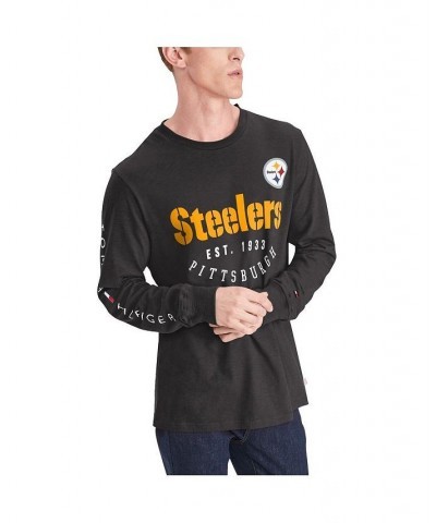 Men's Black Pittsburgh Steelers Peter Long Sleeve T-shirt $26.68 T-Shirts