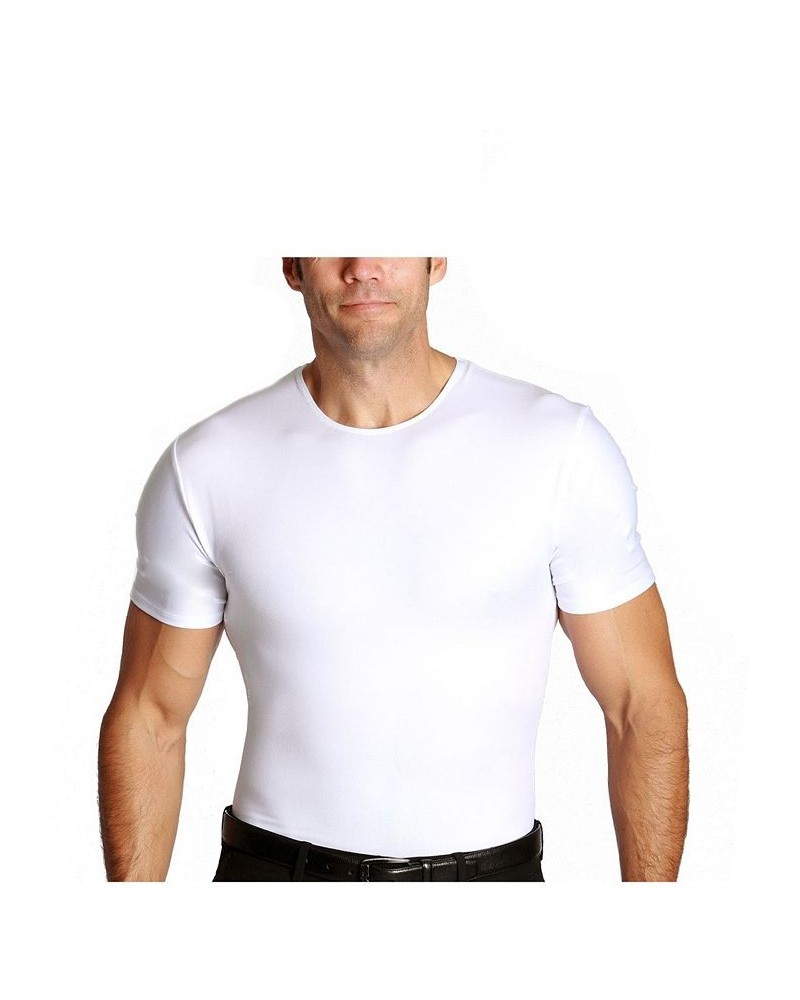 Men's Big & Tall Insta Slim Compression Short Sleeve Crew-Neck T-Shirt White $47.91 Undershirt