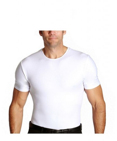 Men's Big & Tall Insta Slim Compression Short Sleeve Crew-Neck T-Shirt White $47.91 Undershirt