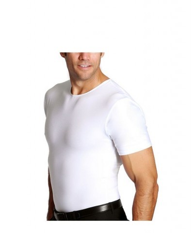 Men's Big & Tall Insta Slim Compression Short Sleeve Crew-Neck T-Shirt White $47.91 Undershirt