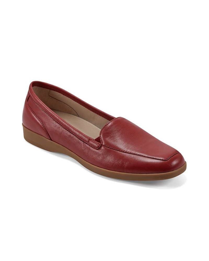 Women's Devitt Square Toe Slip-on Casual Flats Red $48.06 Shoes