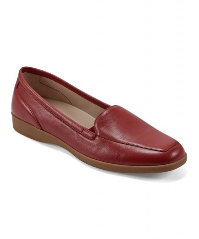 Women's Devitt Square Toe Slip-on Casual Flats Red $48.06 Shoes