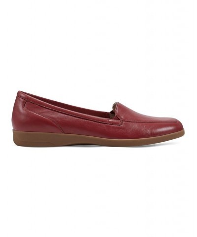 Women's Devitt Square Toe Slip-on Casual Flats Red $48.06 Shoes