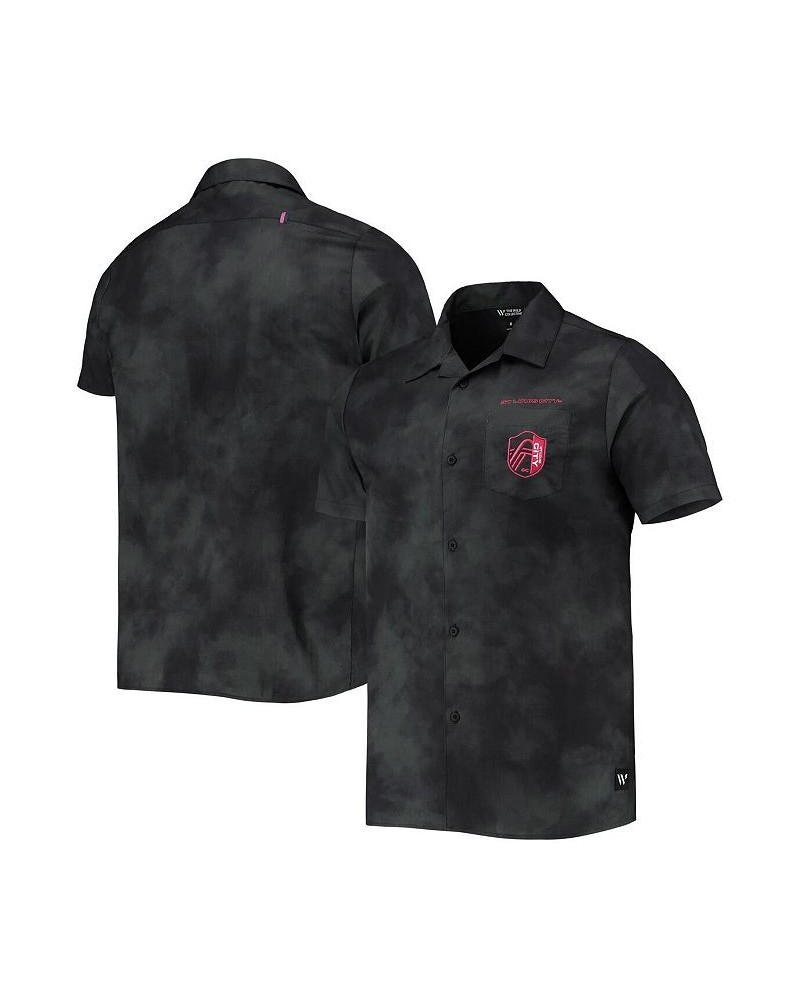 Men's Black St. Louis City SC Abstract Cloud Button-Up Shirt $28.00 Shirts