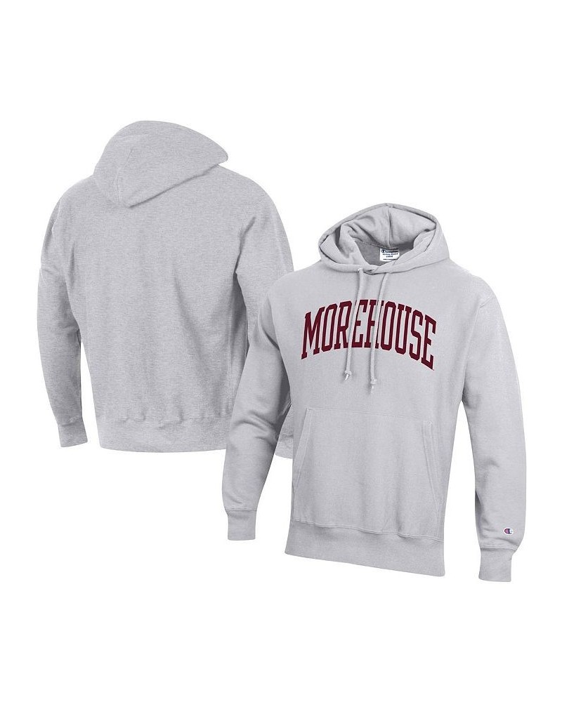 Men's Gray Morehouse Maroon Tigers Tall Arch Pullover Hoodie $45.60 Sweatshirt