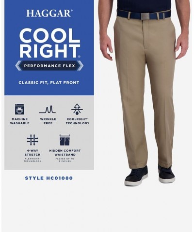 Cool Right Performance Flex Classic Fit Flat Front Pant Khaki Heather $24.75 Pants