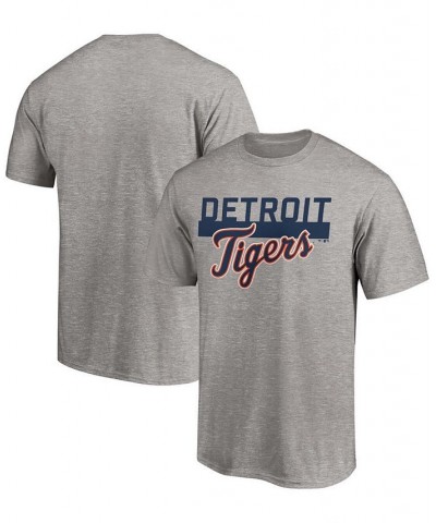 Men's Big and Tall Heathered Gray Detroit Tigers City Stripe Wordmark T-shirt $24.07 T-Shirts