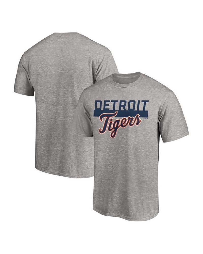 Men's Big and Tall Heathered Gray Detroit Tigers City Stripe Wordmark T-shirt $24.07 T-Shirts