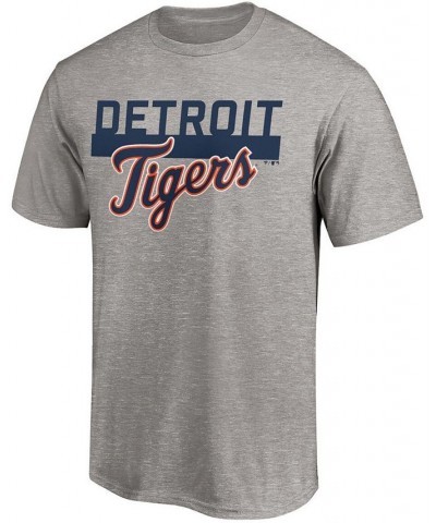 Men's Big and Tall Heathered Gray Detroit Tigers City Stripe Wordmark T-shirt $24.07 T-Shirts