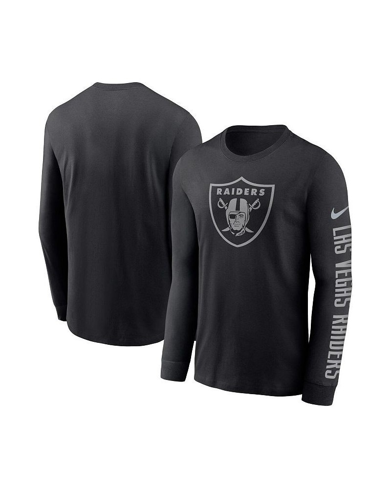 Men's Black Las Vegas Raiders RFLCTV Name and Logo T-shirt $23.96 T-Shirts