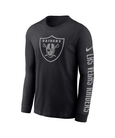 Men's Black Las Vegas Raiders RFLCTV Name and Logo T-shirt $23.96 T-Shirts