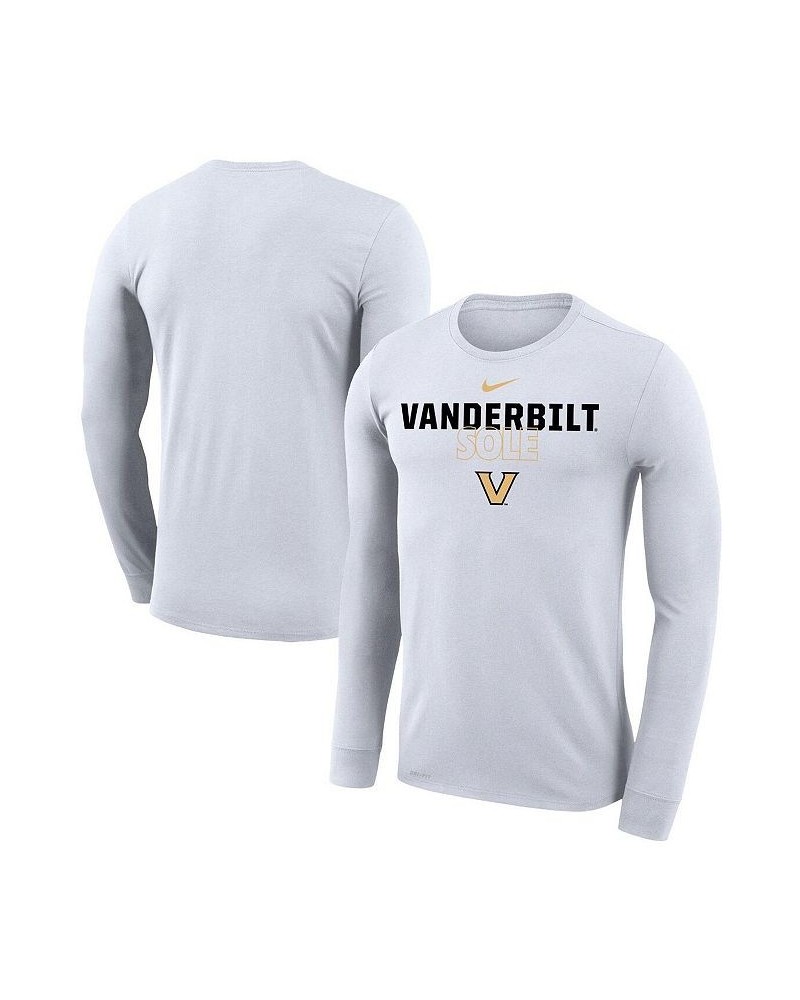 Men's and Women's White Vanderbilt Commodores 2023 On Court Bench Long Sleeve T-shirt $28.49 Tops