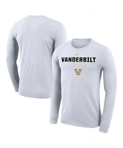 Men's and Women's White Vanderbilt Commodores 2023 On Court Bench Long Sleeve T-shirt $28.49 Tops