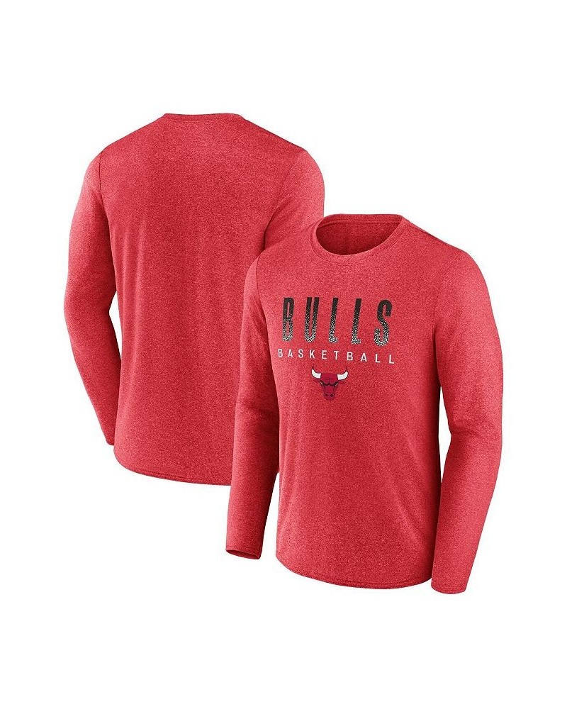 Men's Branded Heathered Red Chicago Bulls Where Legends Play Iconic Practice Long Sleeve T-shirt $29.49 T-Shirts