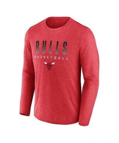 Men's Branded Heathered Red Chicago Bulls Where Legends Play Iconic Practice Long Sleeve T-shirt $29.49 T-Shirts