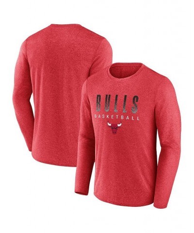 Men's Branded Heathered Red Chicago Bulls Where Legends Play Iconic Practice Long Sleeve T-shirt $29.49 T-Shirts