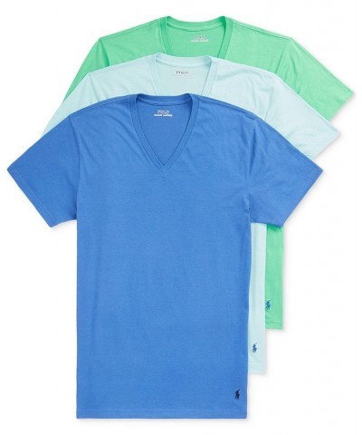 Men's Classic-Fit Cotton V-Neck T-Shirt, 3-Pack Liberty / Soft Aqua / Vineyard Green $28.05 Undershirt