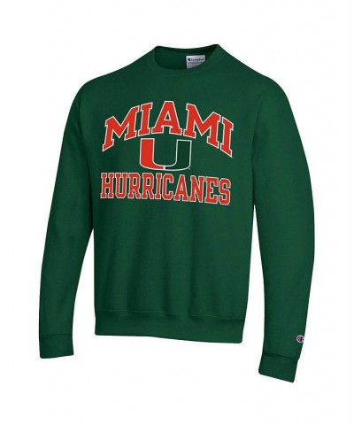 Men's Green Miami Hurricanes High Motor Pullover Sweatshirt $29.25 Sweatshirt