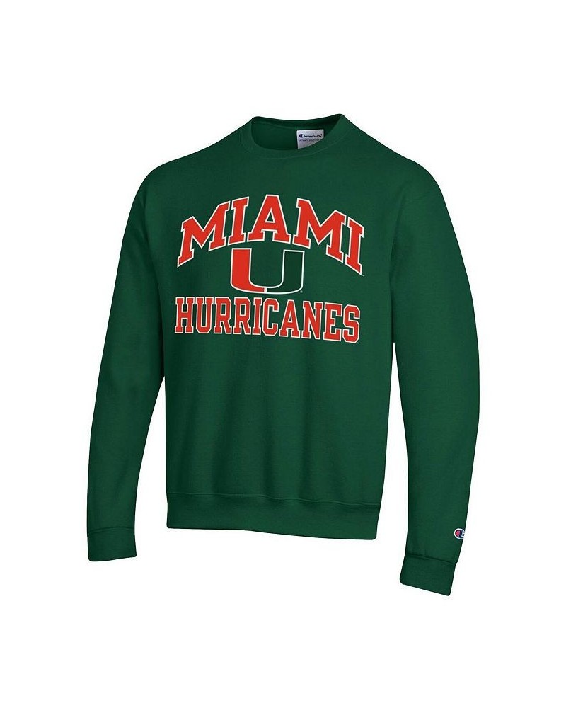 Men's Green Miami Hurricanes High Motor Pullover Sweatshirt $29.25 Sweatshirt