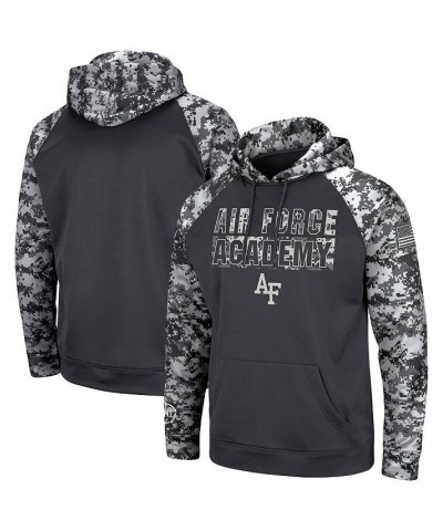 Men's Charcoal Air Force Falcons OHT Military-Inspired Appreciation Digital Camo Pullover Hoodie $33.75 Sweatshirt