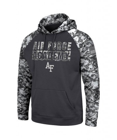 Men's Charcoal Air Force Falcons OHT Military-Inspired Appreciation Digital Camo Pullover Hoodie $33.75 Sweatshirt