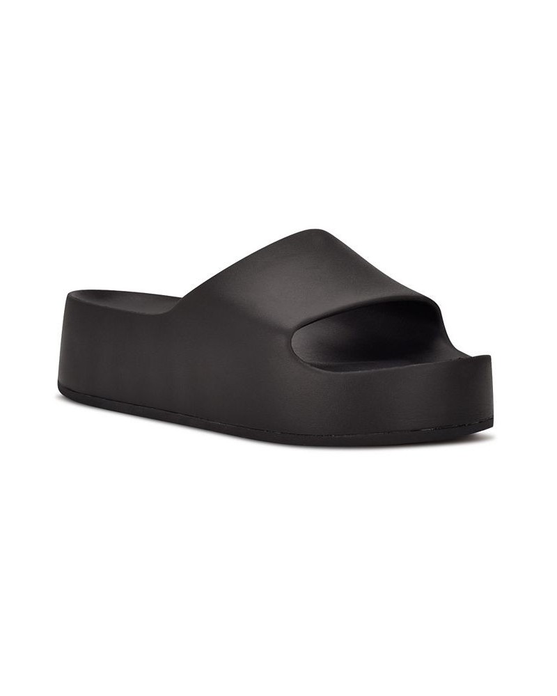 Women's Pool Slide Sandals Black $34.81 Shoes