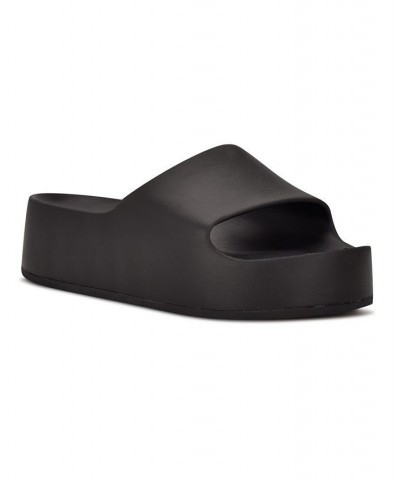 Women's Pool Slide Sandals Black $34.81 Shoes