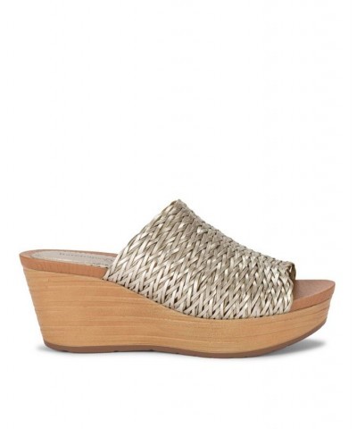 Macauley Wedge Slide Sandals Tan/Beige $44.50 Shoes