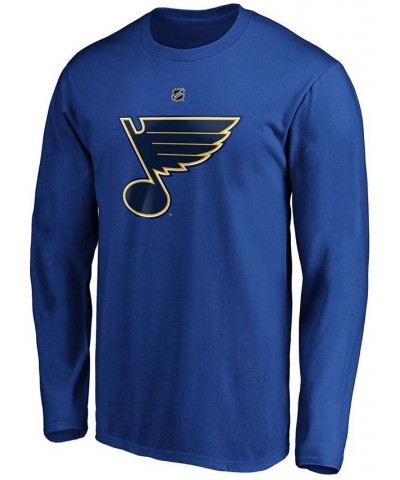 Men's Jordan Binnington Blue St. Louis Blues Authentic Stack Name and Number Long Sleeve T-shirt $18.50 T-Shirts