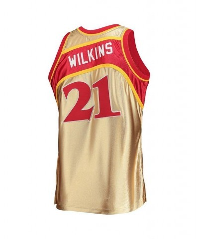 Men's Dominique Wilkins Gold Atlanta Hawks 75th Anniversary 1986-87 Hardwood Classics Swingman Jersey $61.05 Jersey