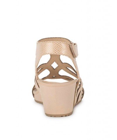 Women's Raeanne Wedge Sandal Tan/Beige $46.28 Shoes