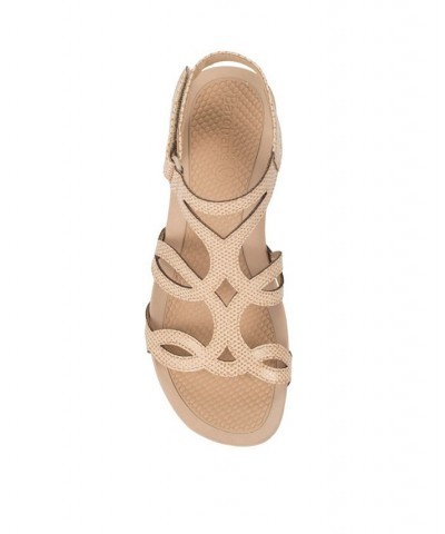 Women's Raeanne Wedge Sandal Tan/Beige $46.28 Shoes