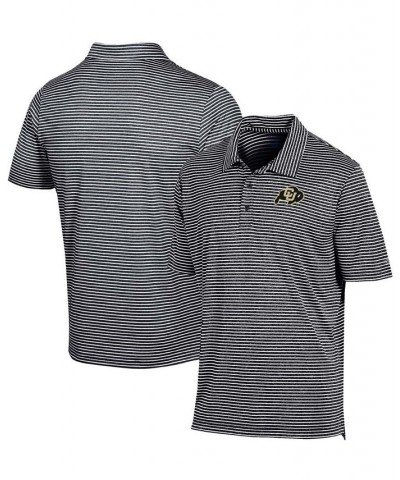 Men's Black Colorado Buffaloes Stadium Stripe Polo Shirt $32.39 Polo Shirts