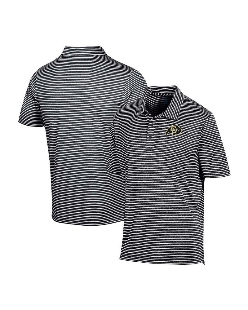 Men's Black Colorado Buffaloes Stadium Stripe Polo Shirt $32.39 Polo Shirts