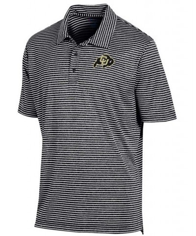 Men's Black Colorado Buffaloes Stadium Stripe Polo Shirt $32.39 Polo Shirts